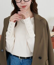 リブ袖口ボタンロングスリーブ《WEB限定カラーあり》