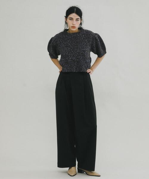 LAATO(ラート)の「wrap wide tack pants(その他パンツ・レディース・ダークブラウン/アイボリー/ライトカーキ・FREE/TALL)」の1枚目の写真