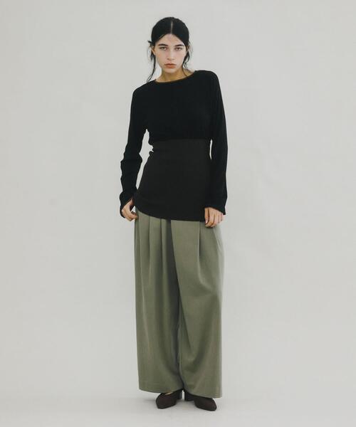 LAATO(ラート)の「wrap wide tack pants(その他パンツ・レディース・ダークブラウン/アイボリー/ライトカーキ・FREE/TALL)」の18枚目の写真