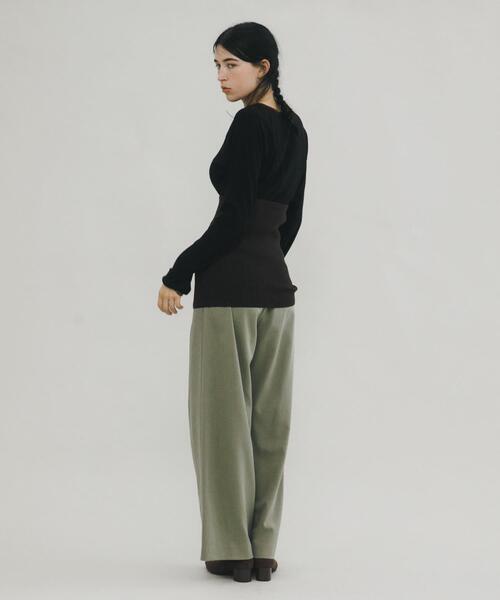 LAATO(ラート)の「wrap wide tack pants(その他パンツ・レディース・ダークブラウン/アイボリー/ライトカーキ・FREE/TALL)」の19枚目の写真