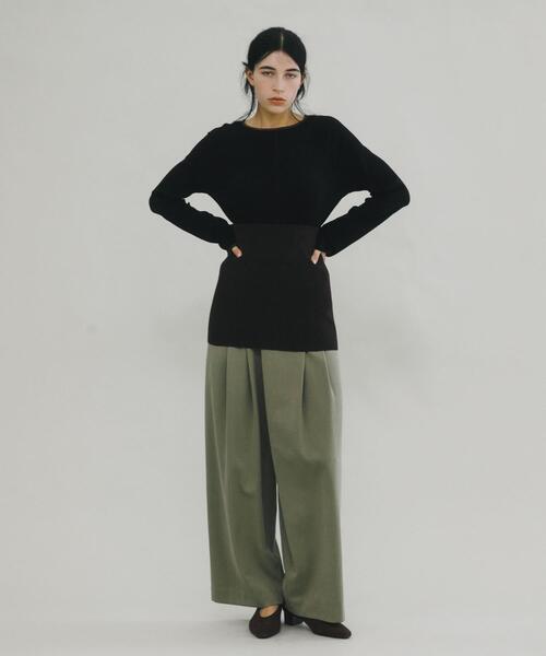LAATO(ラート)の「wrap wide tack pants(その他パンツ・レディース・ダークブラウン/アイボリー/ライトカーキ・FREE/TALL)」の20枚目の写真
