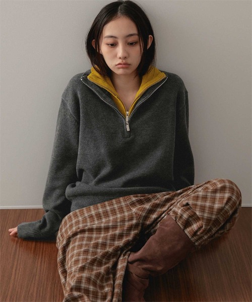 miette(ミエット)の「ダブルジップレイヤードライクニット(ニット/セーター・レディース・チャコール/ブラウン/パープル・FREE)」の21枚目の写真
