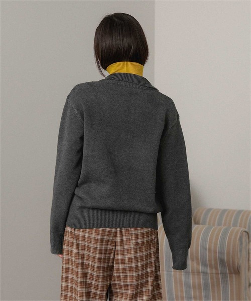 miette(ミエット)の「ダブルジップレイヤードライクニット(ニット/セーター・レディース・チャコール/ブラウン/パープル・FREE)」の20枚目の写真