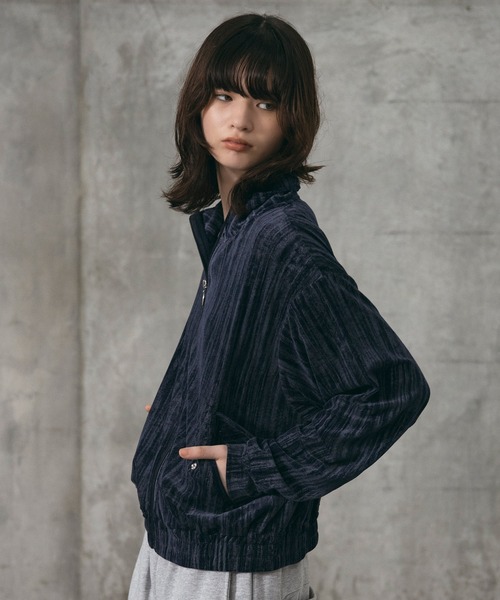 Confirm(コンファーム)の「Crushed Velvet Blouson / クラッシュベルベットブルゾン メンズ レディース ユニセックス(ブルゾン・メンズ・ネイビー/ブラック・M/S/L)」の3枚目の写真