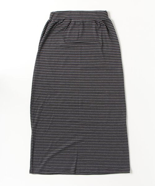 MUCENT(ムセント)の「A'GEM/9 × .kom 『MUCENT/ムセント』LAMU MELTING STRIPE LONG SKIRT/LAMU ボーダーロングスカート(スカート・レディース・ブラック・FREE)」の5枚目の写真