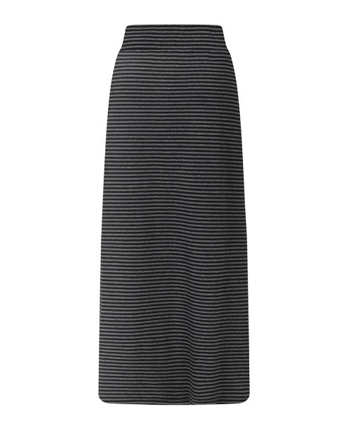 MUCENT(ムセント)の「A'GEM/9 × .kom 『MUCENT/ムセント』LAMU MELTING STRIPE LONG SKIRT/LAMU ボーダーロングスカート(スカート・レディース・ブラック・FREE)」の2枚目の写真