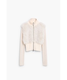 Eco fur zip crop knit / エコファージップクロップニット