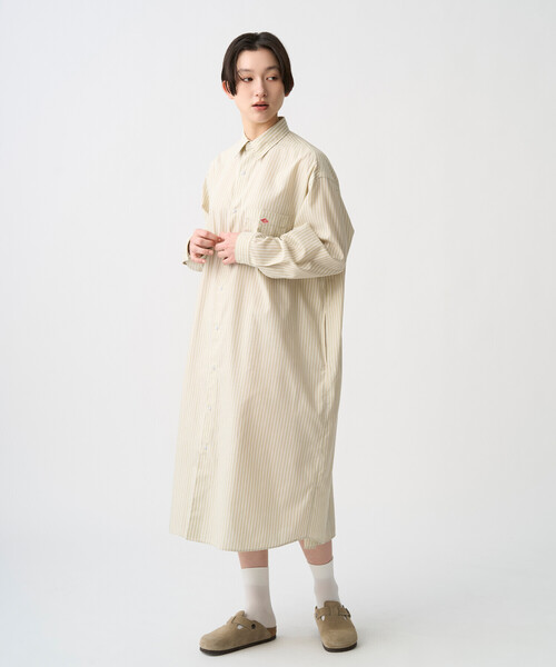 DANTON(ダントン)の「Women's Oxford Classic Collar Dress(ワンピース・レディース・グリーン系その他/ベージュ系その他・36)」の4枚目の写真
