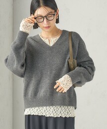 〈手洗い可能〉ウール カシミヤ V ネック プルオーバー