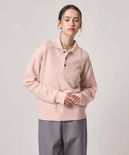 Steven Alan(スティーブンアラン)の「<Steven Alan>ウール カシミヤ ポロカラー ニット(ニット/セーター・レディース・ブラウン/ライトピンク/グレー/オフホワイト/ネイビー・FREE)」の1枚目の写真