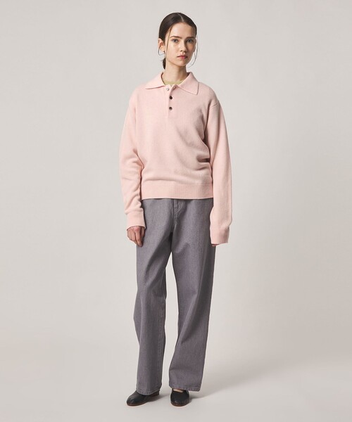 Steven Alan(スティーブンアラン)の「<Steven Alan>ウール カシミヤ ポロカラー ニット(ニット/セーター・レディース・ブラウン/ライトピンク/グレー/オフホワイト/ネイビー・FREE)」の7枚目の写真