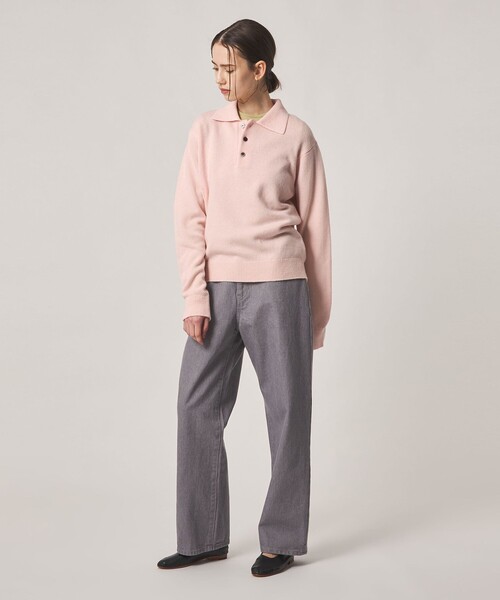 Steven Alan(スティーブンアラン)の「<Steven Alan>ウール カシミヤ ポロカラー ニット(ニット/セーター・レディース・ブラウン/ライトピンク/グレー/オフホワイト/ネイビー・FREE)」の8枚目の写真