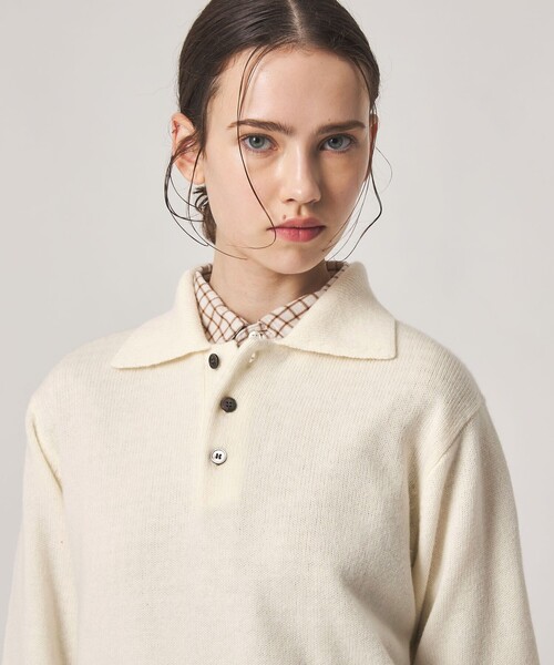 Steven Alan(スティーブンアラン)の「<Steven Alan>ウール カシミヤ ポロカラー ニット(ニット/セーター・レディース・ブラウン/ライトピンク/グレー/オフホワイト/ネイビー・FREE)」の13枚目の写真