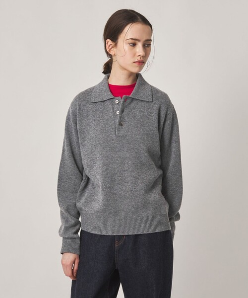 Steven Alan(スティーブンアラン)の「<Steven Alan>ウール カシミヤ ポロカラー ニット(ニット/セーター・レディース・ブラウン/ライトピンク/グレー/オフホワイト/ネイビー・FREE)」の16枚目の写真