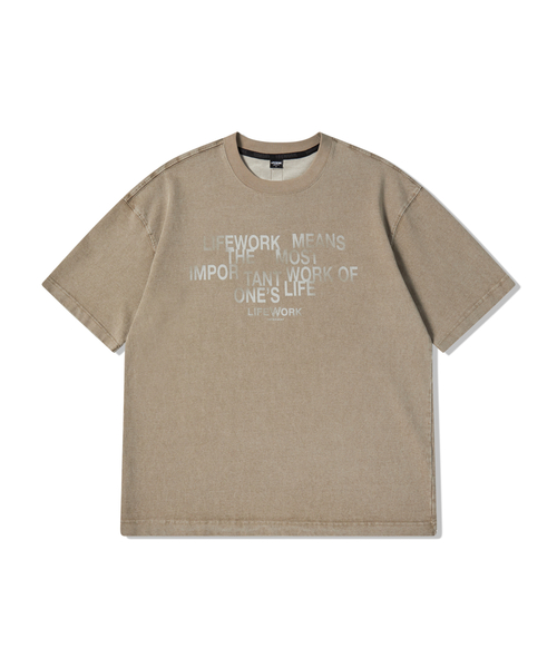 LIFE WORK(ライフワーク)の「ヴィンテージグラデーションロゴ半袖Tシャツ(Tシャツ/カットソー・メンズ・チャコールグレー/Beige・MEDIUM/LARGE)」の1枚目の写真