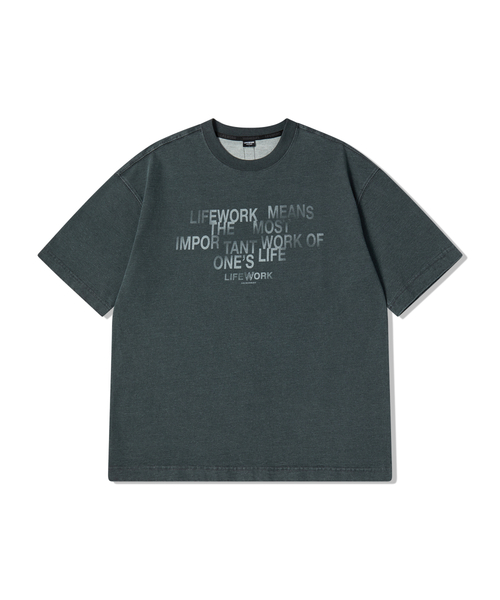 LIFE WORK(ライフワーク)の「ヴィンテージグラデーションロゴ半袖Tシャツ(Tシャツ/カットソー・メンズ・チャコールグレー/Beige・MEDIUM/LARGE)」の2枚目の写真