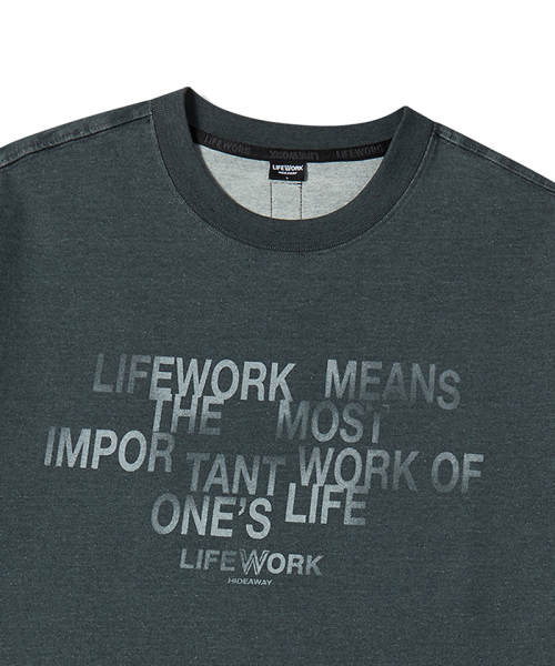 LIFE WORK(ライフワーク)の「ヴィンテージグラデーションロゴ半袖Tシャツ(Tシャツ/カットソー・メンズ・チャコールグレー/Beige・MEDIUM/LARGE)」の4枚目の写真