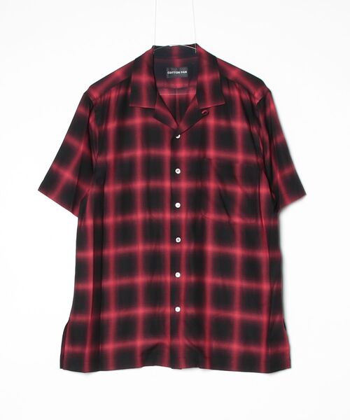 cotton pan(コットンパン)の「SOHO S/S Ombre shirt CPSP26_006(シャツ/ブラウス・メンズ・レッド・3/2/1)」の1枚目の写真