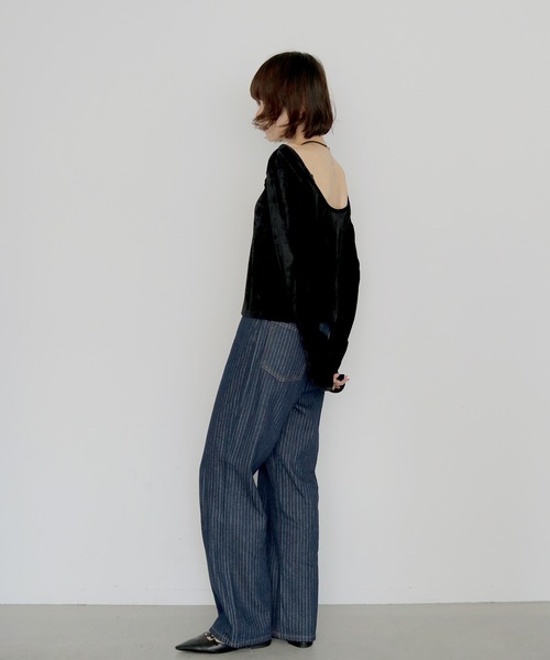 cheriella(シェリエラ)の「【cheriella】ヴィンテージライクストライプストレートデニム VINTAGE-LIKE STRIPE STRAIGHT DENIM(デニムパンツ・レディース・ブルー/インディゴブルー・M/S)」の12枚目の写真