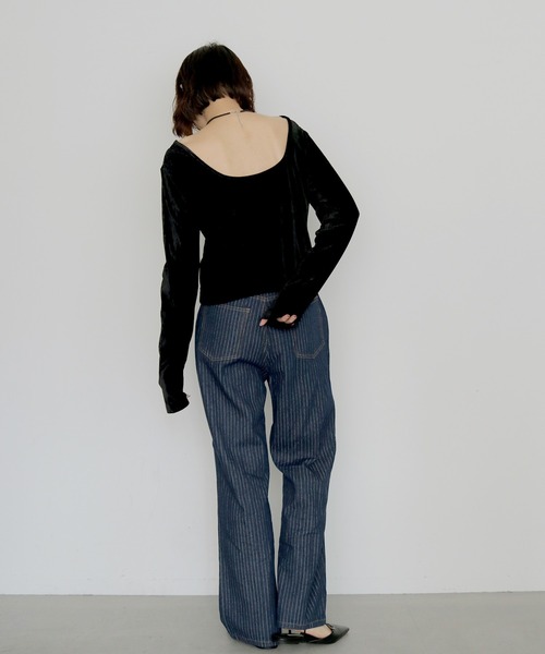 cheriella(シェリエラ)の「【cheriella】ヴィンテージライクストライプストレートデニム VINTAGE-LIKE STRIPE STRAIGHT DENIM(デニムパンツ・レディース・ブルー/インディゴブルー・M/S)」の13枚目の写真