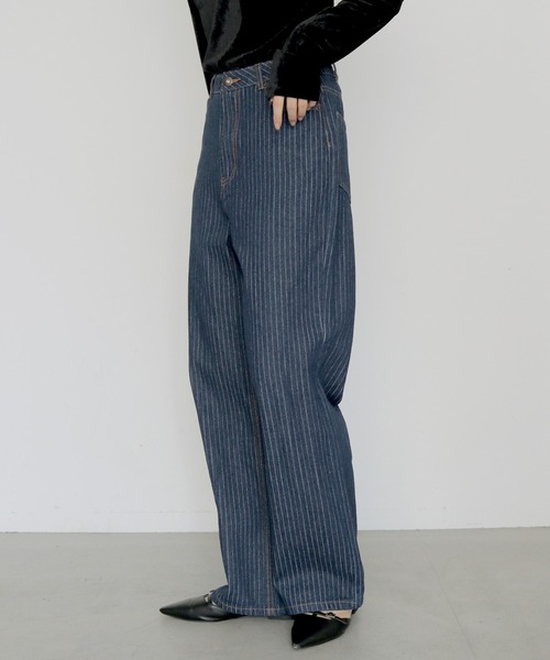 cheriella(シェリエラ)の「【cheriella】ヴィンテージライクストライプストレートデニム VINTAGE-LIKE STRIPE STRAIGHT DENIM(デニムパンツ・レディース・ブルー/インディゴブルー・M/S)」の6枚目の写真