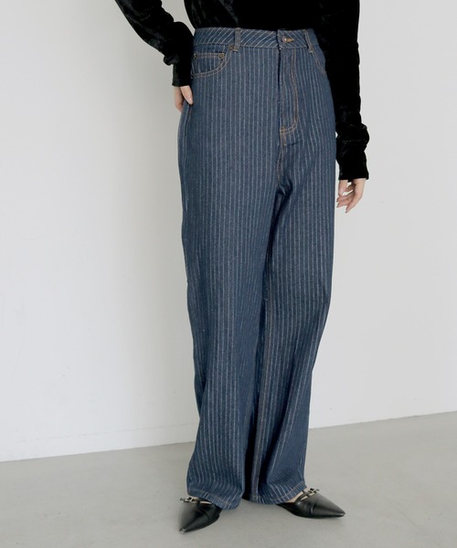 cheriella(シェリエラ)の「【cheriella】ヴィンテージライクストライプストレートデニム VINTAGE-LIKE STRIPE STRAIGHT DENIM(デニムパンツ・レディース・ブルー/インディゴブルー・M/S)」の11枚目の写真