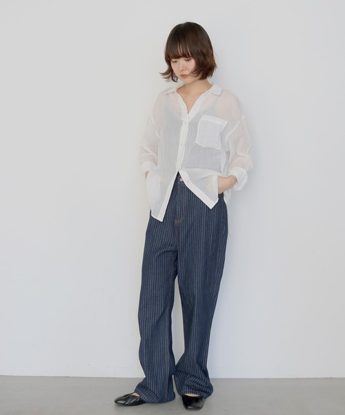 cheriella(シェリエラ)の「【cheriella】ヴィンテージライクストライプストレートデニム VINTAGE-LIKE STRIPE STRAIGHT DENIM(デニムパンツ・レディース・ブルー/インディゴブルー・M/S)」の21枚目の写真