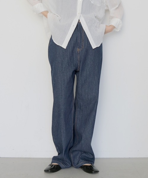 cheriella(シェリエラ)の「【cheriella】ヴィンテージライクストライプストレートデニム VINTAGE-LIKE STRIPE STRAIGHT DENIM(デニムパンツ・レディース・ブルー/インディゴブルー・M/S)」の16枚目の写真