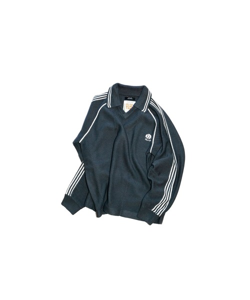 RICE NINE TEN(ライスナインテン)の「KNITTING GAME SHIRT(ニット/セーター・メンズ・ブルー/ベージュ/ダークグレー・MEDIUM/LARGE)」の2枚目の写真