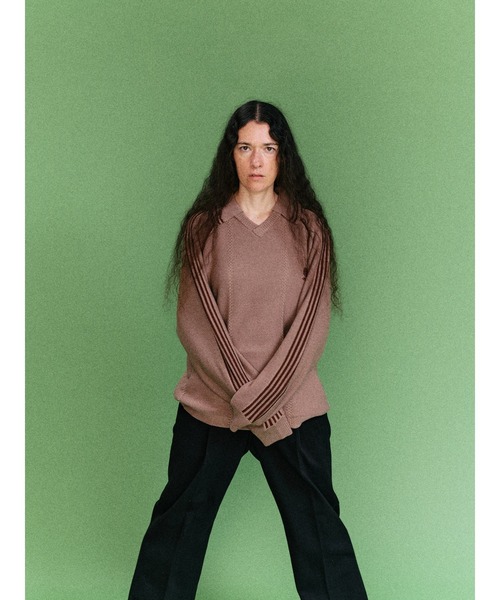 RICE NINE TEN(ライスナインテン)の「KNITTING GAME SHIRT(ニット/セーター・メンズ・ブルー/ベージュ/ダークグレー・MEDIUM/LARGE)」の6枚目の写真