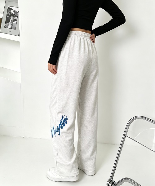 Miniministore(ミニミニストア)の「スウェットパンツプリントロゴボトムス脚長(スウェットパンツ・レディース・ライトグレー/ブラック/アイボリー・FREE)」の6枚目の写真