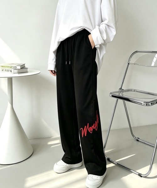 Miniministore(ミニミニストア)の「スウェットパンツプリントロゴボトムス脚長(スウェットパンツ・レディース・ライトグレー/ブラック/アイボリー・FREE)」の8枚目の写真