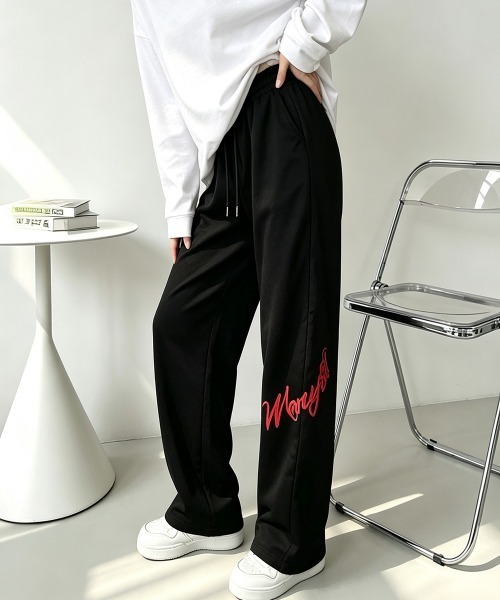 Miniministore(ミニミニストア)の「スウェットパンツプリントロゴボトムス脚長(スウェットパンツ・レディース・ライトグレー/ブラック/アイボリー・FREE)」の10枚目の写真