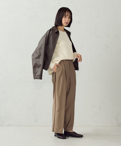 COMME CA ISM(コムサイズム)の「マシンウォッシャブル 日本の色ニット クルーネックニット(ニット/セーター・レディース・アイボリー/ブラック/グリーン/バーガンディー・L/M)」の5枚目の写真