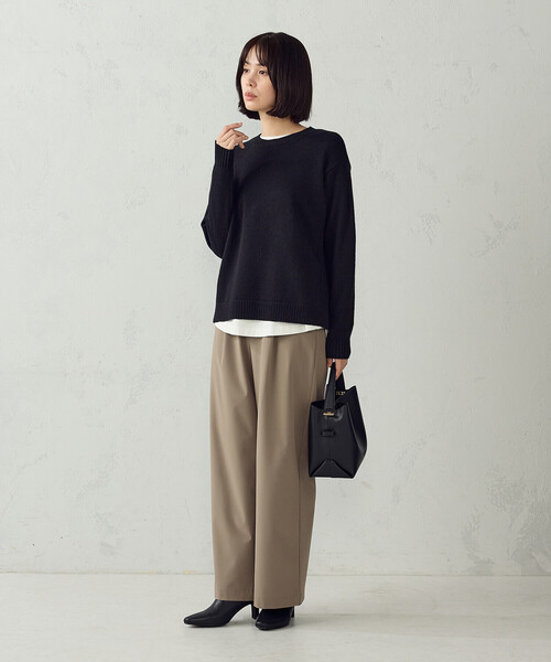COMME CA ISM(コムサイズム)の「マシンウォッシャブル 日本の色ニット クルーネックニット(ニット/セーター・レディース・アイボリー/ブラック/グリーン/バーガンディー・L/M)」の12枚目の写真