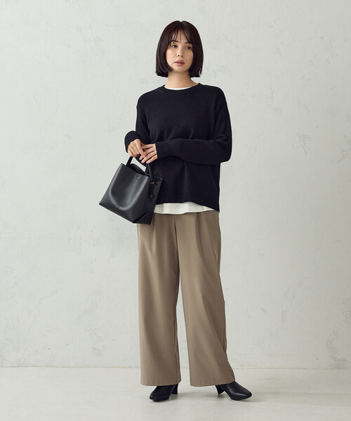 COMME CA ISM(コムサイズム)の「マシンウォッシャブル 日本の色ニット クルーネックニット(ニット/セーター・レディース・アイボリー/ブラック/グリーン/バーガンディー・L/M)」の13枚目の写真