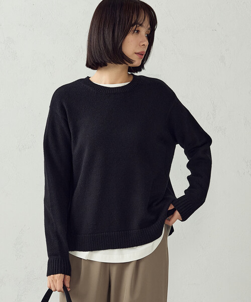 COMME CA ISM(コムサイズム)の「マシンウォッシャブル 日本の色ニット クルーネックニット(ニット/セーター・レディース・アイボリー/ブラック/グリーン/バーガンディー・L/M)」の14枚目の写真