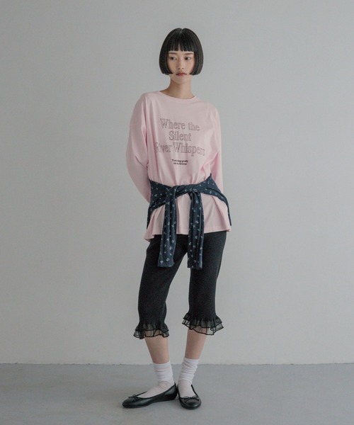 LOWRYS FARM(ローリーズファーム)の「ピグメントロゴLS 1080412(Tシャツ/カットソー・レディース・チャコールグレー/アイボリー/ピンク・FREE)」の10枚目の写真