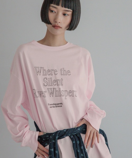 LOWRYS FARM(ローリーズファーム)の「ピグメントロゴLS 1080412(Tシャツ/カットソー・レディース・チャコールグレー/アイボリー/ピンク・FREE)」の16枚目の写真