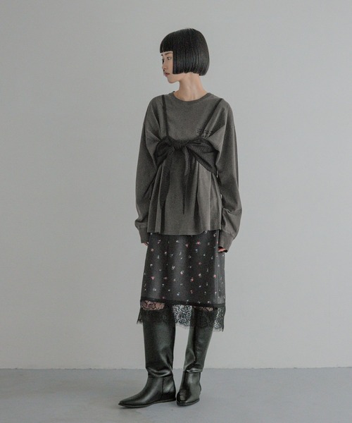 LOWRYS FARM(ローリーズファーム)の「ピグメントロゴLS 1080412(Tシャツ/カットソー・レディース・チャコールグレー/アイボリー/ピンク・FREE)」の19枚目の写真
