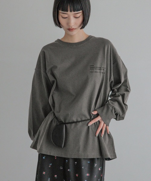 LOWRYS FARM(ローリーズファーム)の「ピグメントロゴLS 1080412(Tシャツ/カットソー・レディース・チャコールグレー/アイボリー/ピンク・FREE)」の22枚目の写真