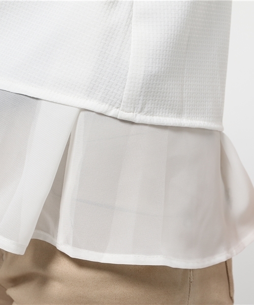 REAL CUBE（リアルキューブ）の「REAL CUBE バックデザインティアードトップス（Tシャツ/カットソー・レディース・オフホワイト/ネイビー/ピンクベージュ・M）」の8枚目の写真