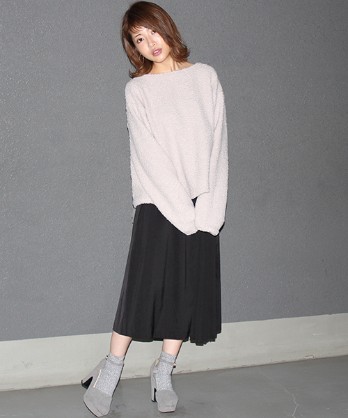 MICOAMERI（ミコアメリ）の「モコモコバックチュールプルオーバー（Tシャツ/カットソー・レディース・ホワイト/グレー/ブラック/ピンク・FREE）」の16枚目の写真