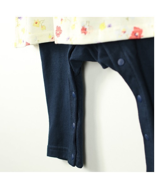 BRANSHES(ブランシェス)の「ボタニカル花柄ベビー長袖カバーオール(ロンパース・キッズ・アイボリー/ラベンダー・80cm/70cm)」の7枚目の写真