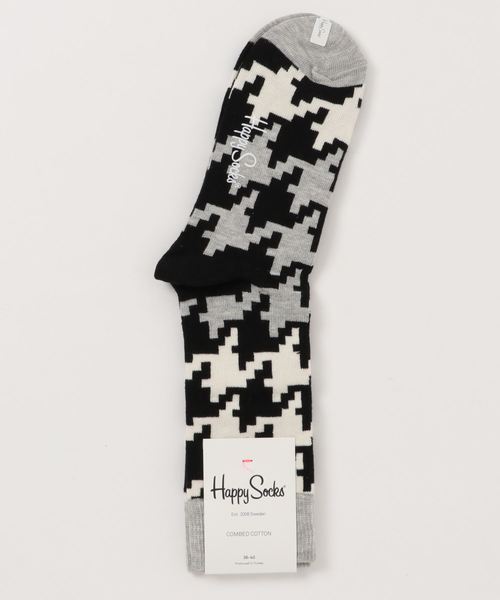 Happy Socks(ハッピーソックス)の「Happy Socks/ハッピーソックス DOGTOOTH/ドッグ トゥース(ソックス/靴下・メンズ・ホワイト/ライトブルー/ブルー/グレー・41/36)」の1枚目の写真