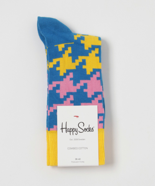 Happy Socks(ハッピーソックス)の「Happy Socks/ハッピーソックス DOGTOOTH/ドッグ トゥース(ソックス/靴下・メンズ・ホワイト/ライトブルー/ブルー/グレー・41/36)」の4枚目の写真