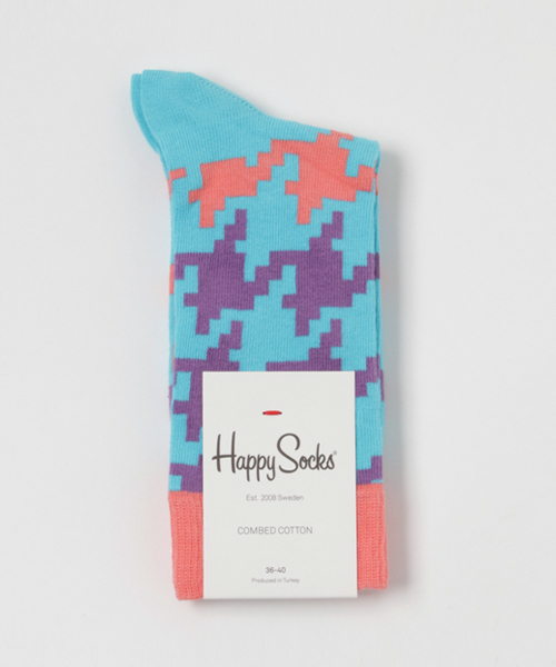 Happy Socks(ハッピーソックス)の「Happy Socks/ハッピーソックス DOGTOOTH/ドッグ トゥース(ソックス/靴下・メンズ・ホワイト/ライトブルー/ブルー/グレー・41/36)」の3枚目の写真