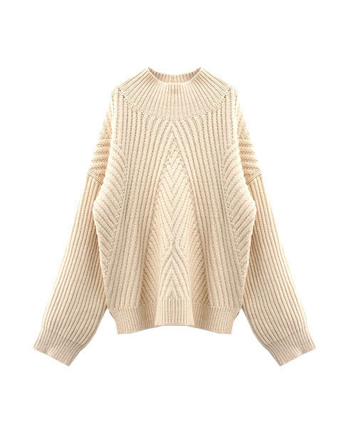 marjour（マージュール）の「DIAGONAL LIB KNIT（ニット/セーター・レディース・アイボリー/グレイッシュベージュ/ベージュ・M/MEDIUM）」の17枚目の写真