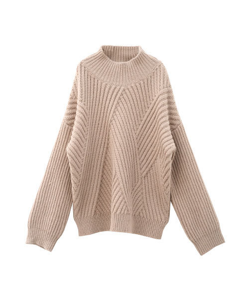 marjour（マージュール）の「DIAGONAL LIB KNIT（ニット/セーター・レディース・アイボリー/グレイッシュベージュ/ベージュ・M/MEDIUM）」の5枚目の写真