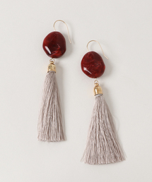 【glou】Fake Stone Long Tassel Pierce